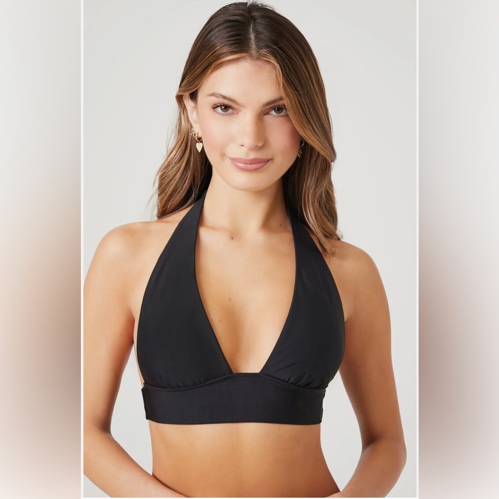 ROXY, Reversible Plunging Halter Bikini Top